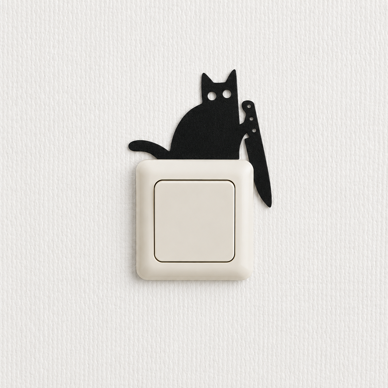 Katten lichtschakelaar decoratie - kat met mes
