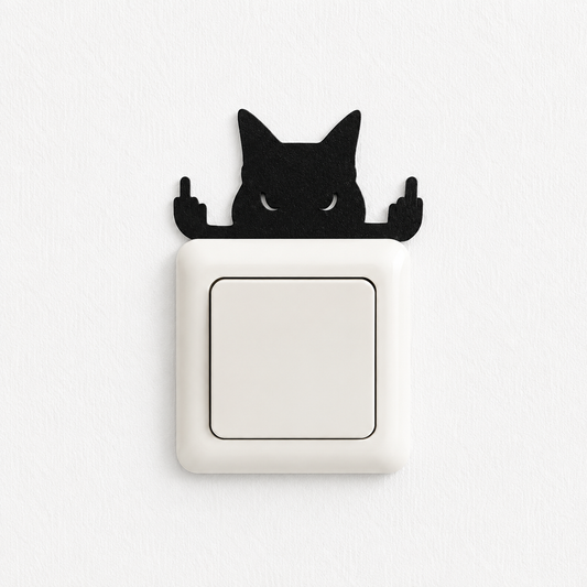 Katten lichtschakelaar decoratie - kat met middelvingers